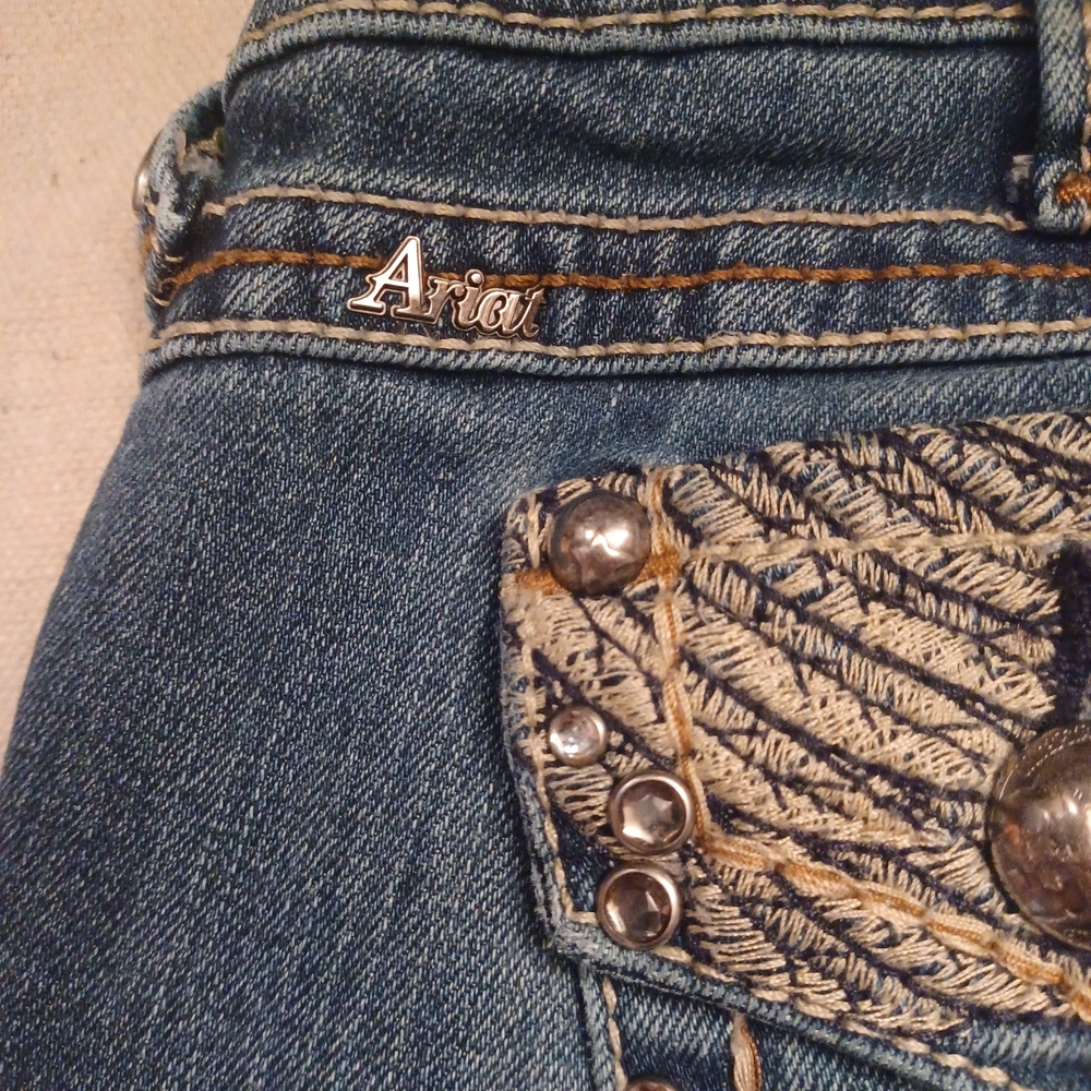 Ariat Ruby Distressed Bootcut Jeans With Eagle Pa… - image 11